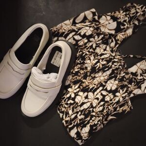 🆕🔥Wild Fable Lacey Loafer White Platform Lug Heel Shoes